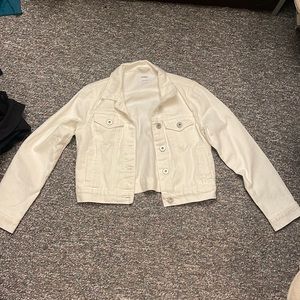 Cropped White jean jacket